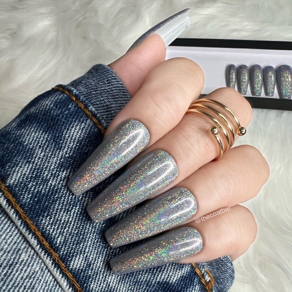 Holographic Custom Press On Nails | High Quality Nails | Handmade